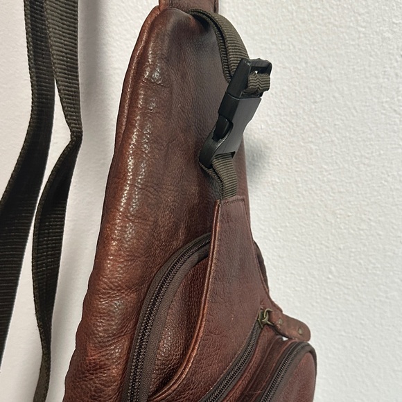 Scully Dark Brown Leather Sling Bag - Picture 5 of 16